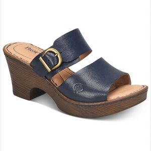 Born Blue Leather Sandals Size 11